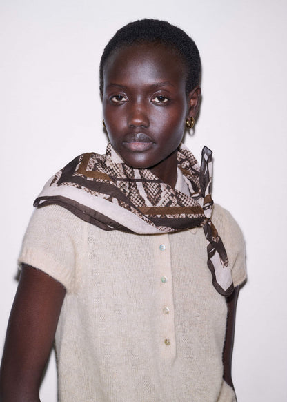 ME+EM Accessories Snake Print Border Scarf