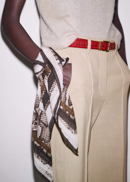 ME+EM Accessories Snake Print Border Scarf
