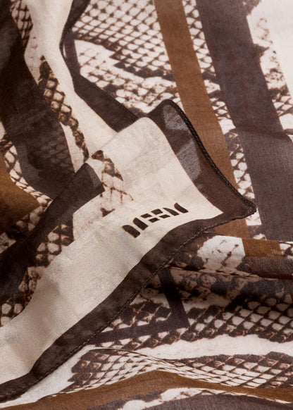 ME+EM Accessories Snake Print Border Scarf