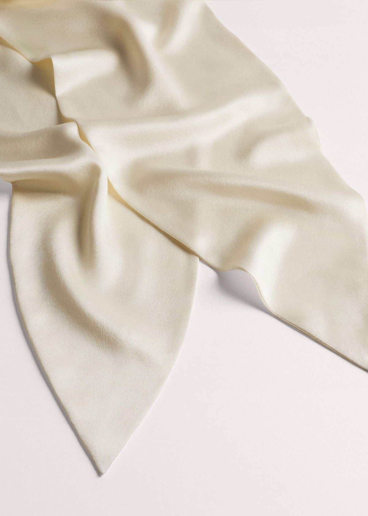ME+EM Accessories Cream Silk Satin Evening Scarf
