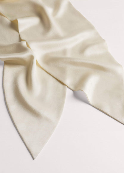 ME+EM Accessories Cream Silk Satin Evening Scarf