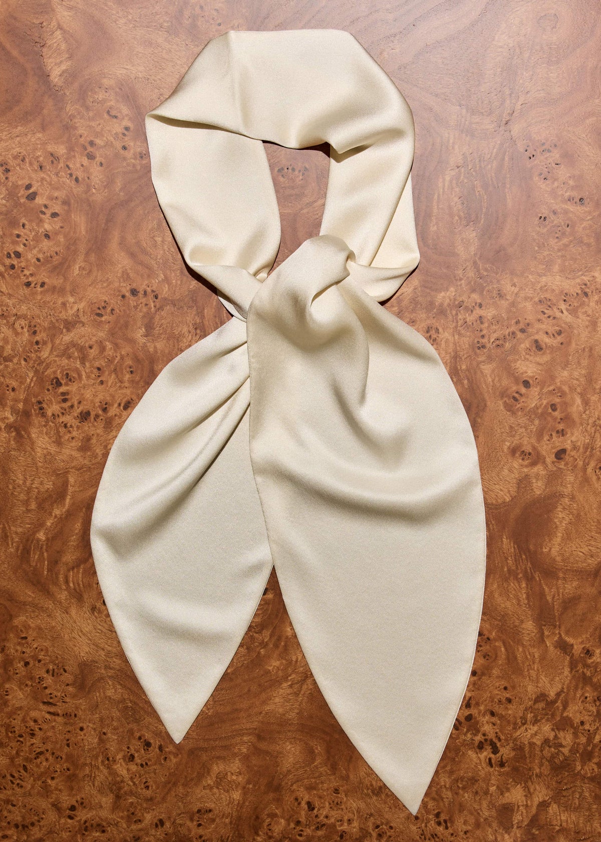 ME+EM Accessories Cream Silk Satin Evening Scarf