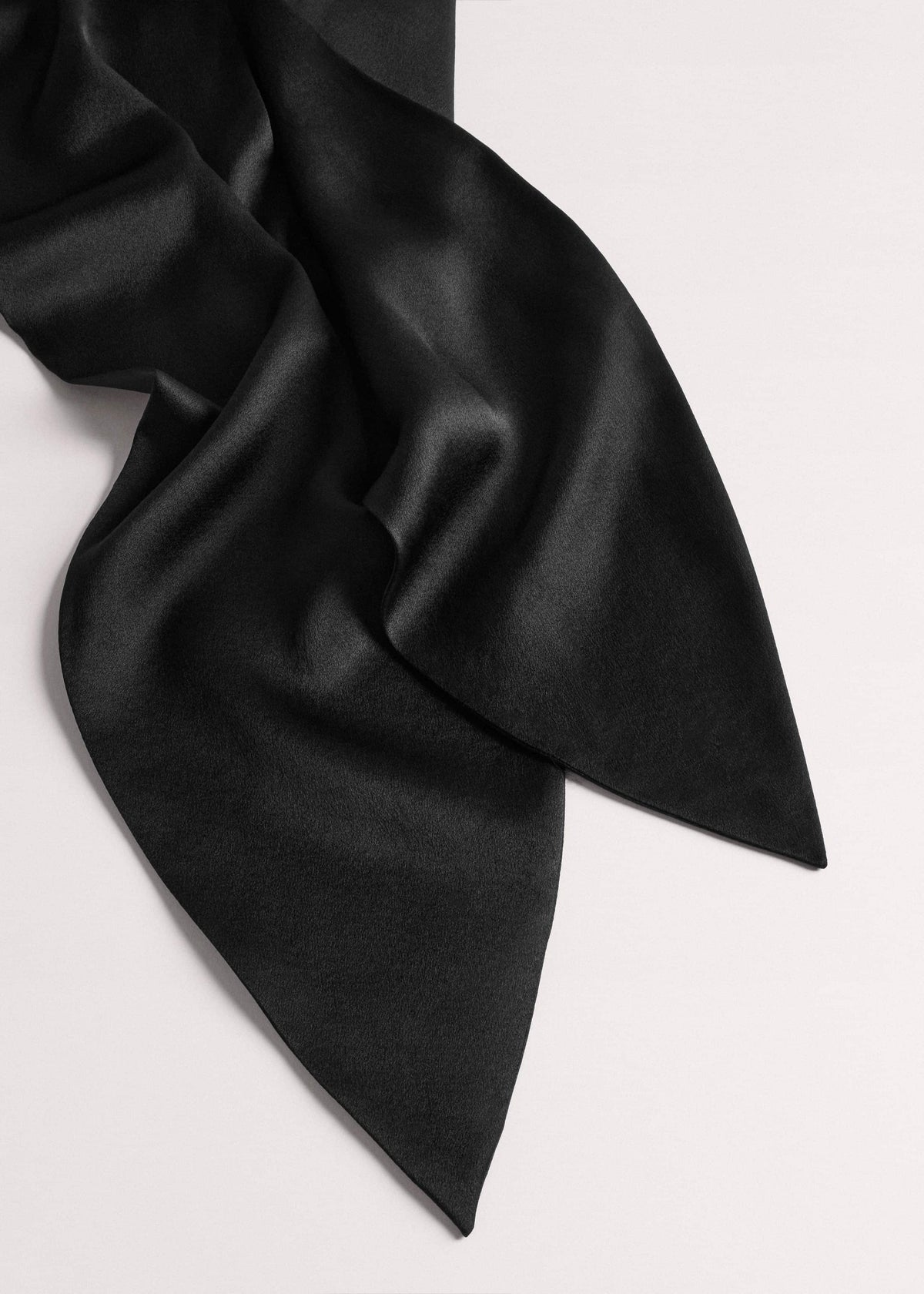 ME+EM Accessories Black Silk Satin Evening Scarf