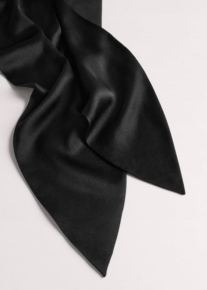 ME+EM Accessories Black Silk Satin Evening Scarf