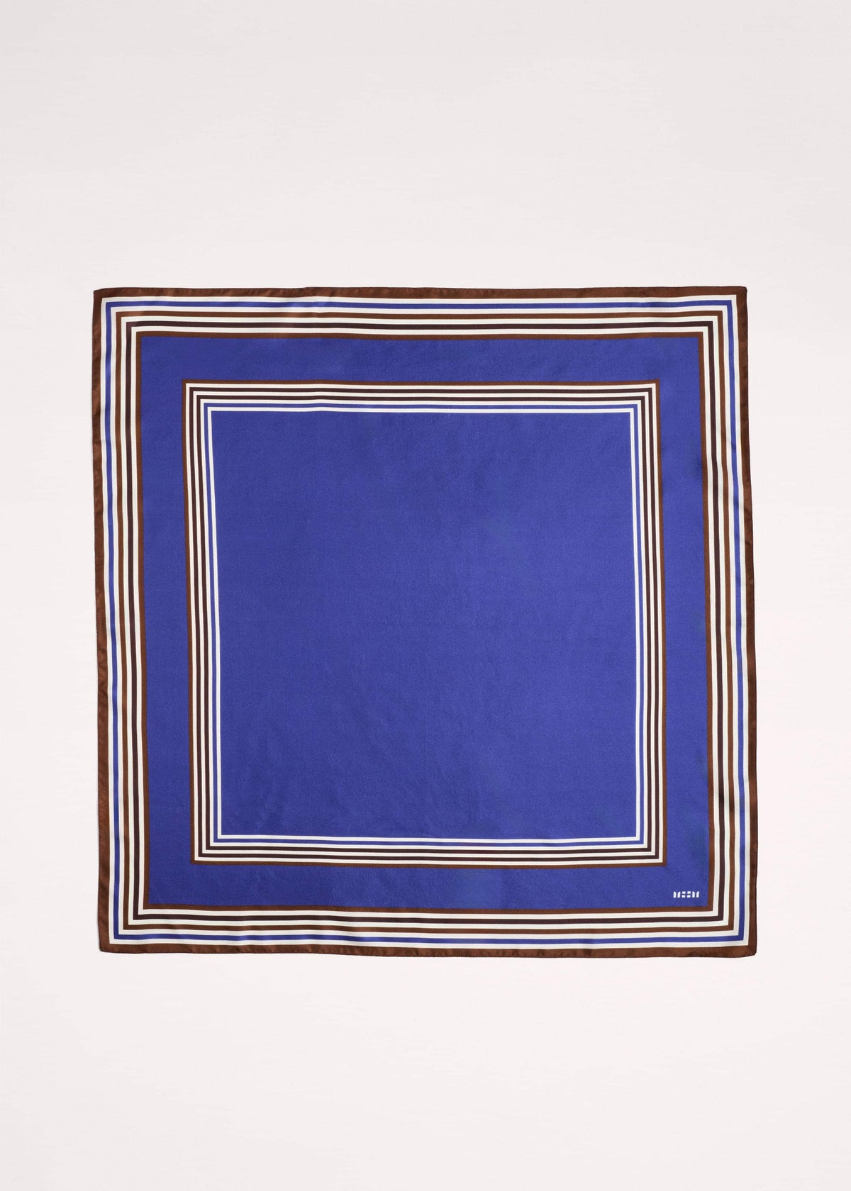 ME+EM Accessories Blue Striped Silk Multi-Border Scarf