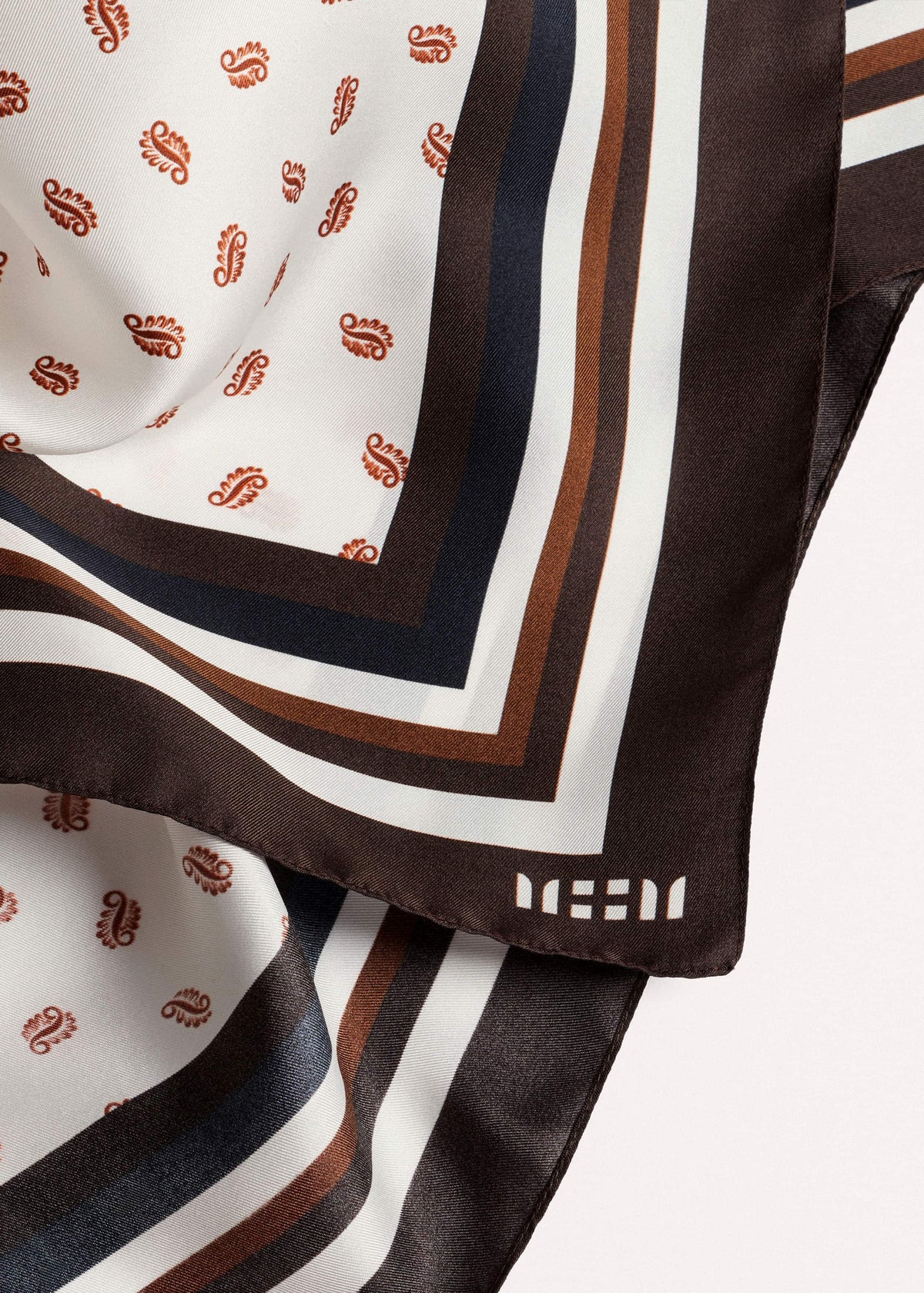 ME+EM Accessories Cream Spaced Paisley Print Silk Scarf