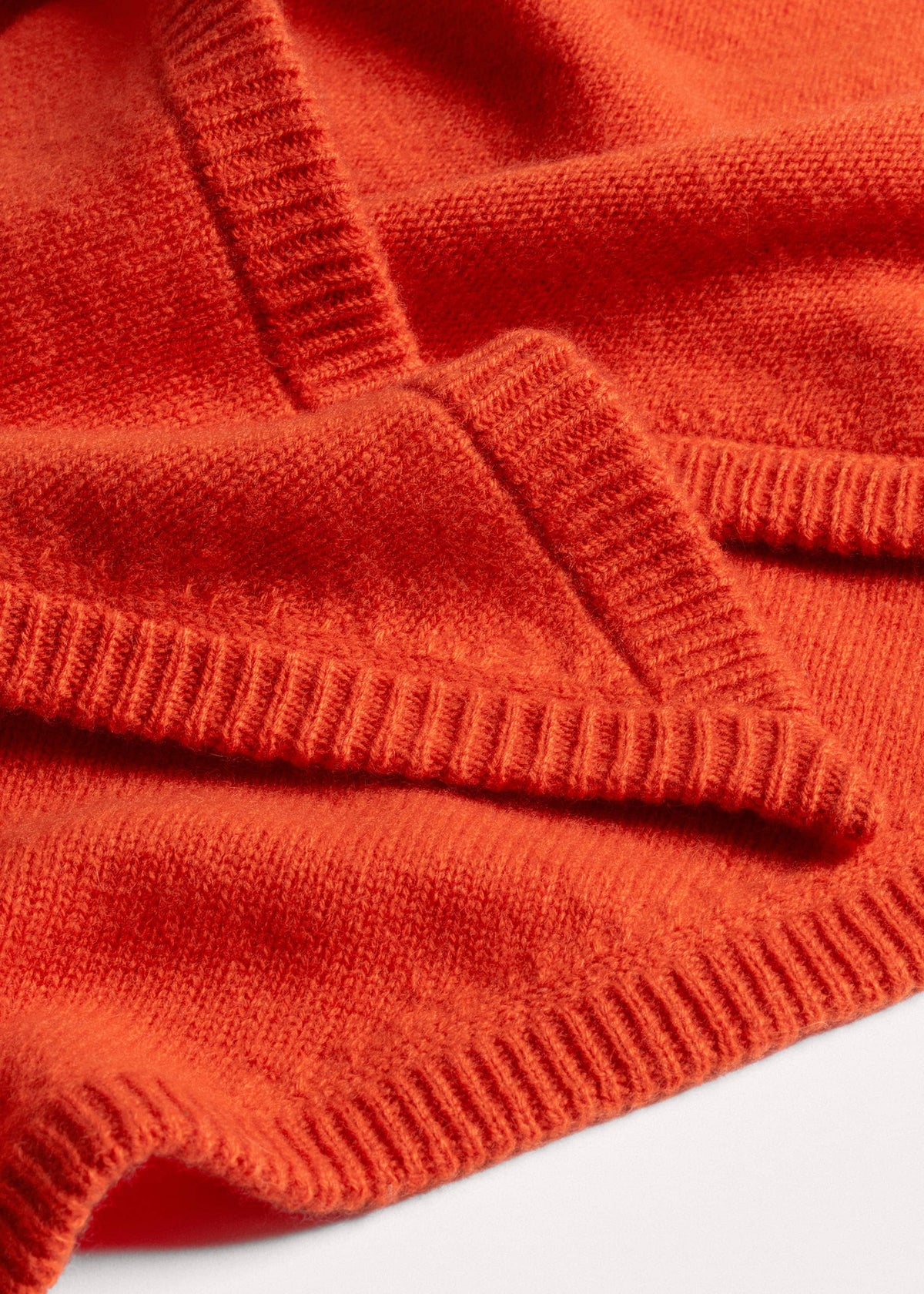 ME+EM Accessories Orange Cashmere Triangle Knit Scarf