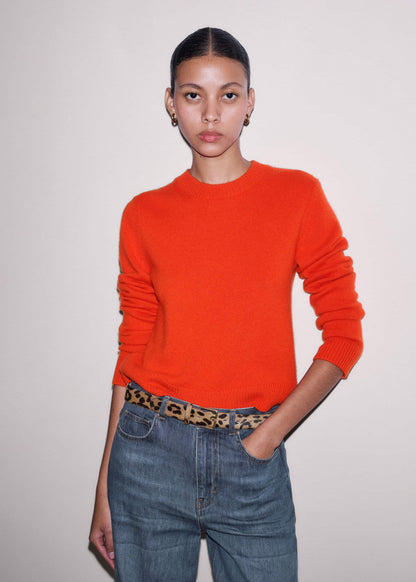 ME+EM Accessories Orange Cashmere Triangle Knit Scarf