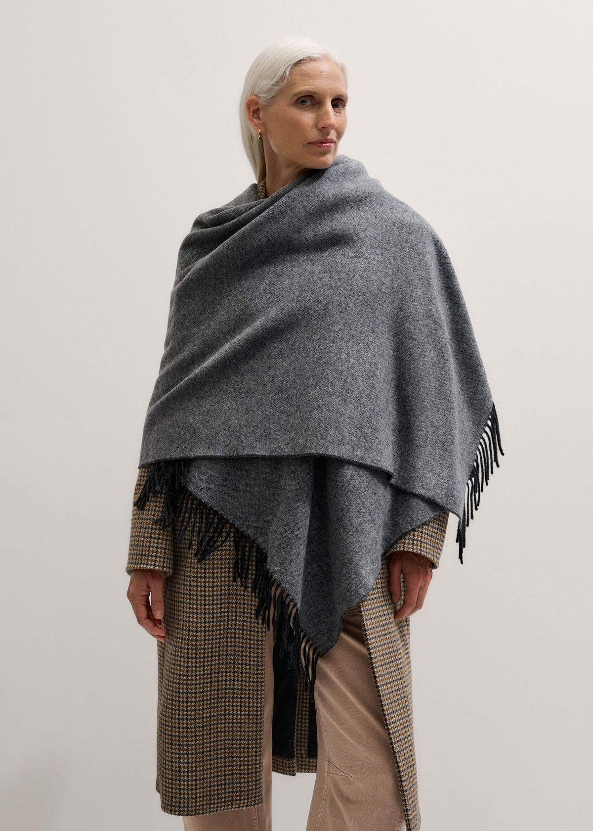 ME+EM Accessories Gray Cashmere Blend Travel Scarf