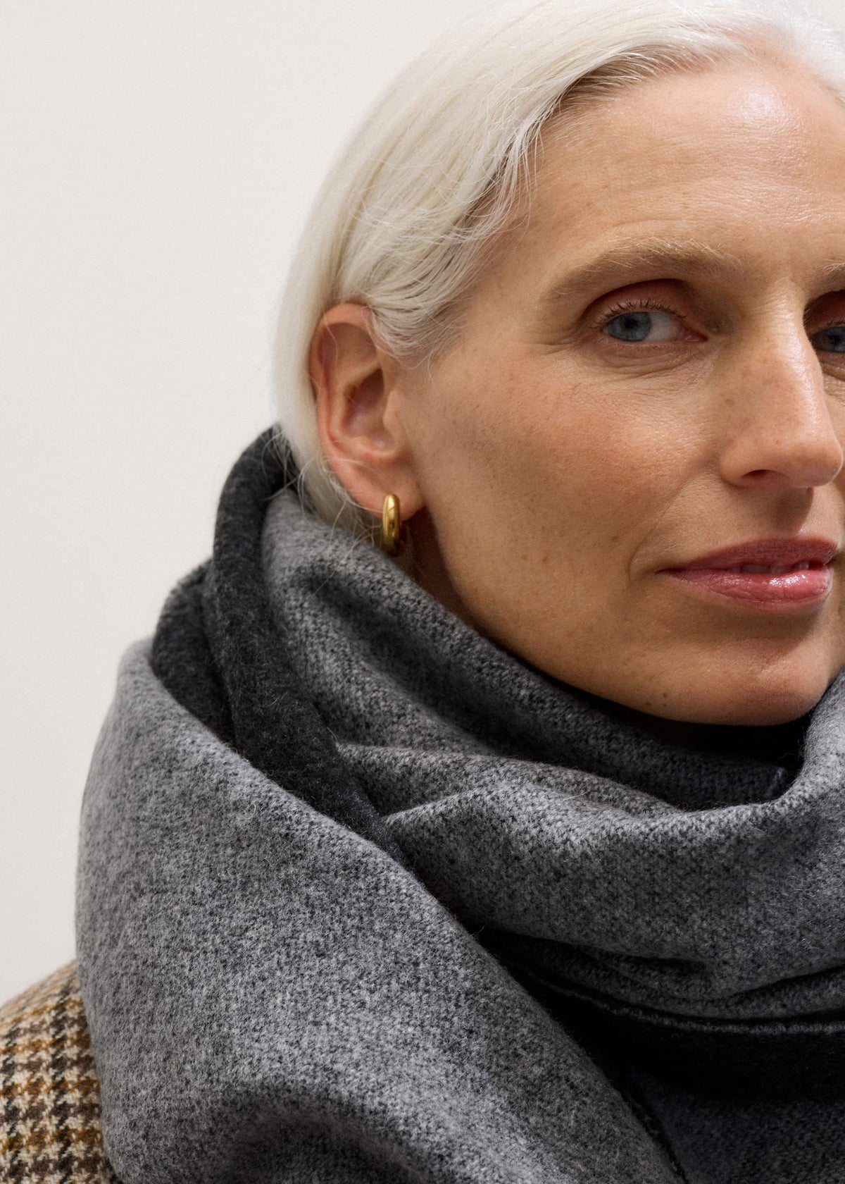 ME+EM Accessories Gray Cashmere Blend Travel Scarf