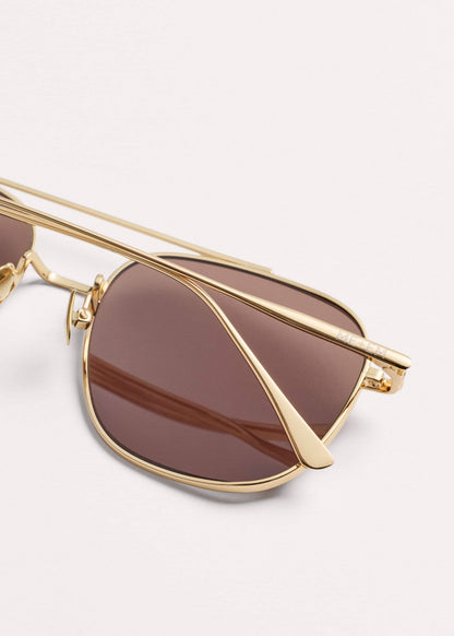 ME+EM Accessories Chocolate Brown Aviator Sunglasses