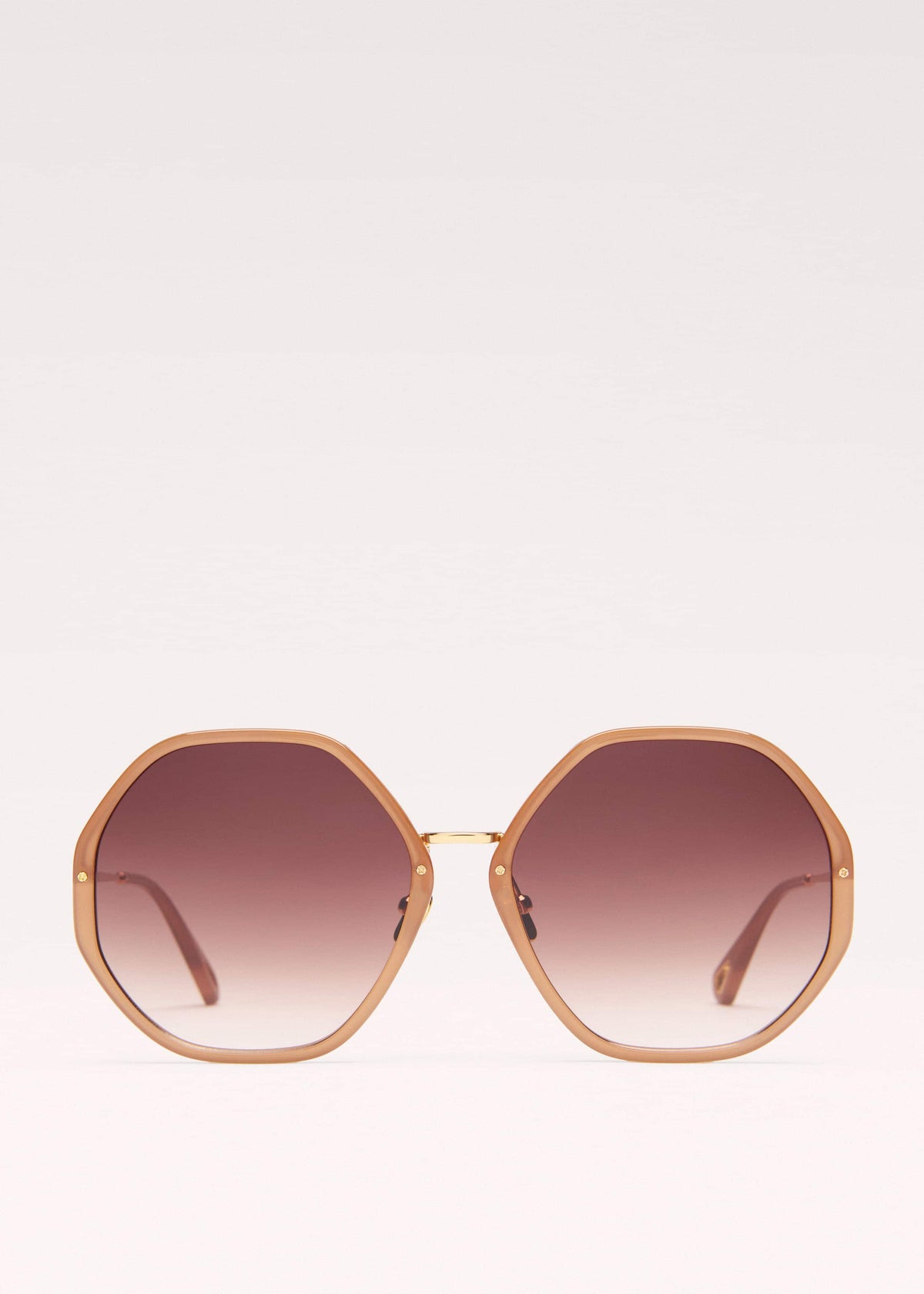 ME+EM Accessories Smokey Nude Heptagonal Frame Sunglasses