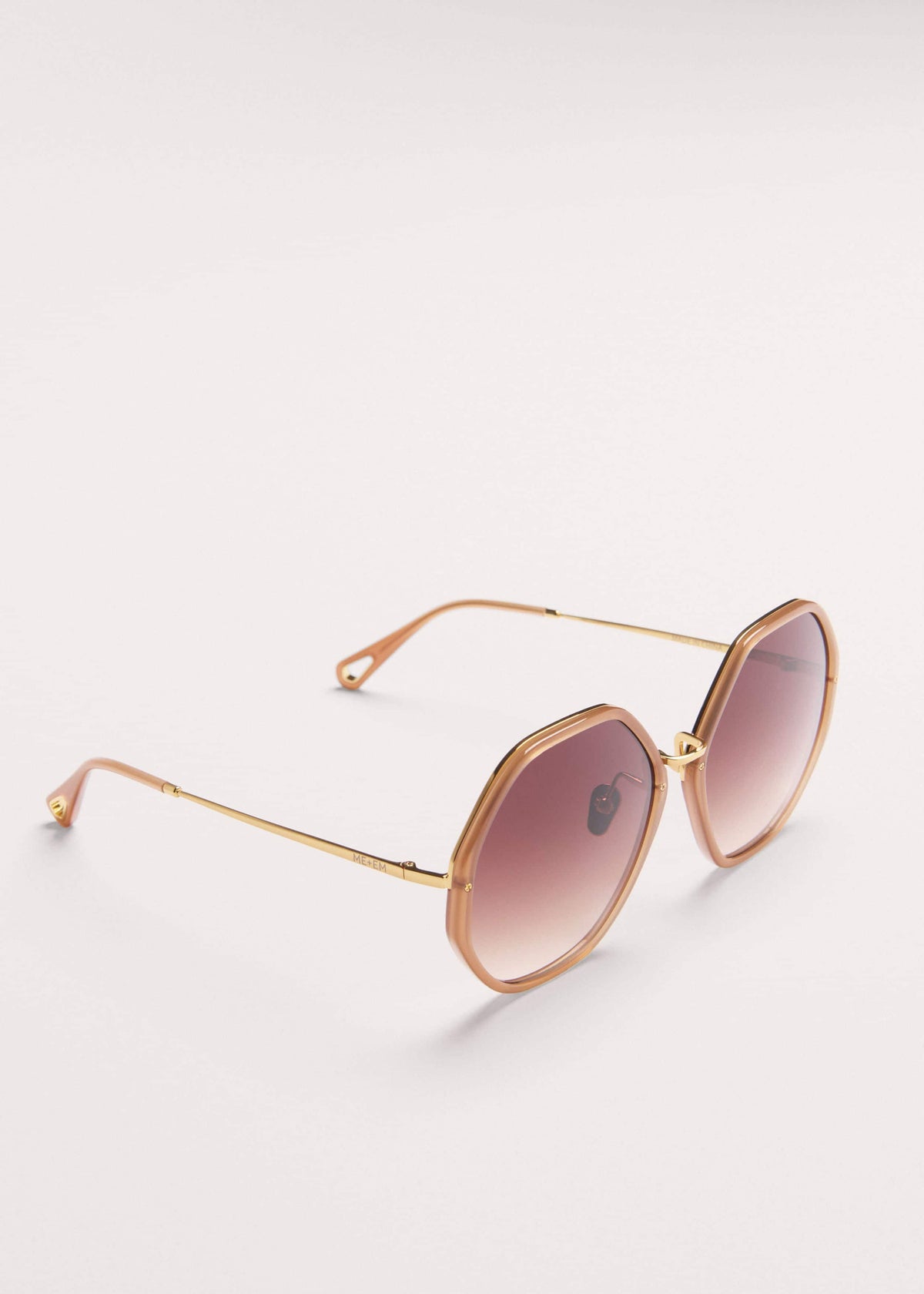 ME+EM Accessories Smokey Nude Heptagonal Frame Sunglasses